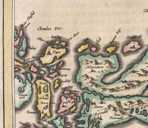 Fig. H2.3. Map of the Sound of Harris, from Blaeu's Atlas, dated 1654 (WD3B/48, courtesy of The Trustees of the National Library of Scotland)
