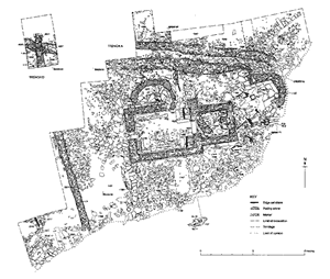 O1.2 St. Nicholas Chapel, Papa Stronsay: plan of the site after excavation 1998-2000 (Headland Archaeology) - click for a larger image