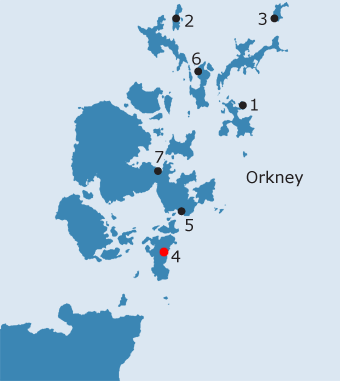 Map of Papar names in Orkney